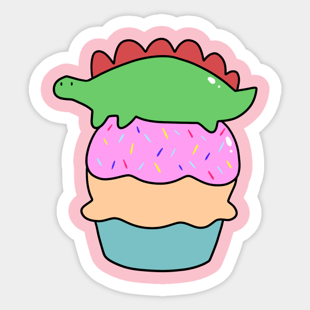 Cupcake Stegosaurus Sticker by saradaboru